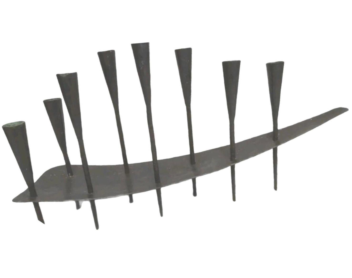 Frisman Vintage Massive 2Ft Mid Century Modern Iron Brutalist Noguchi Insp Sculptural Candelabra