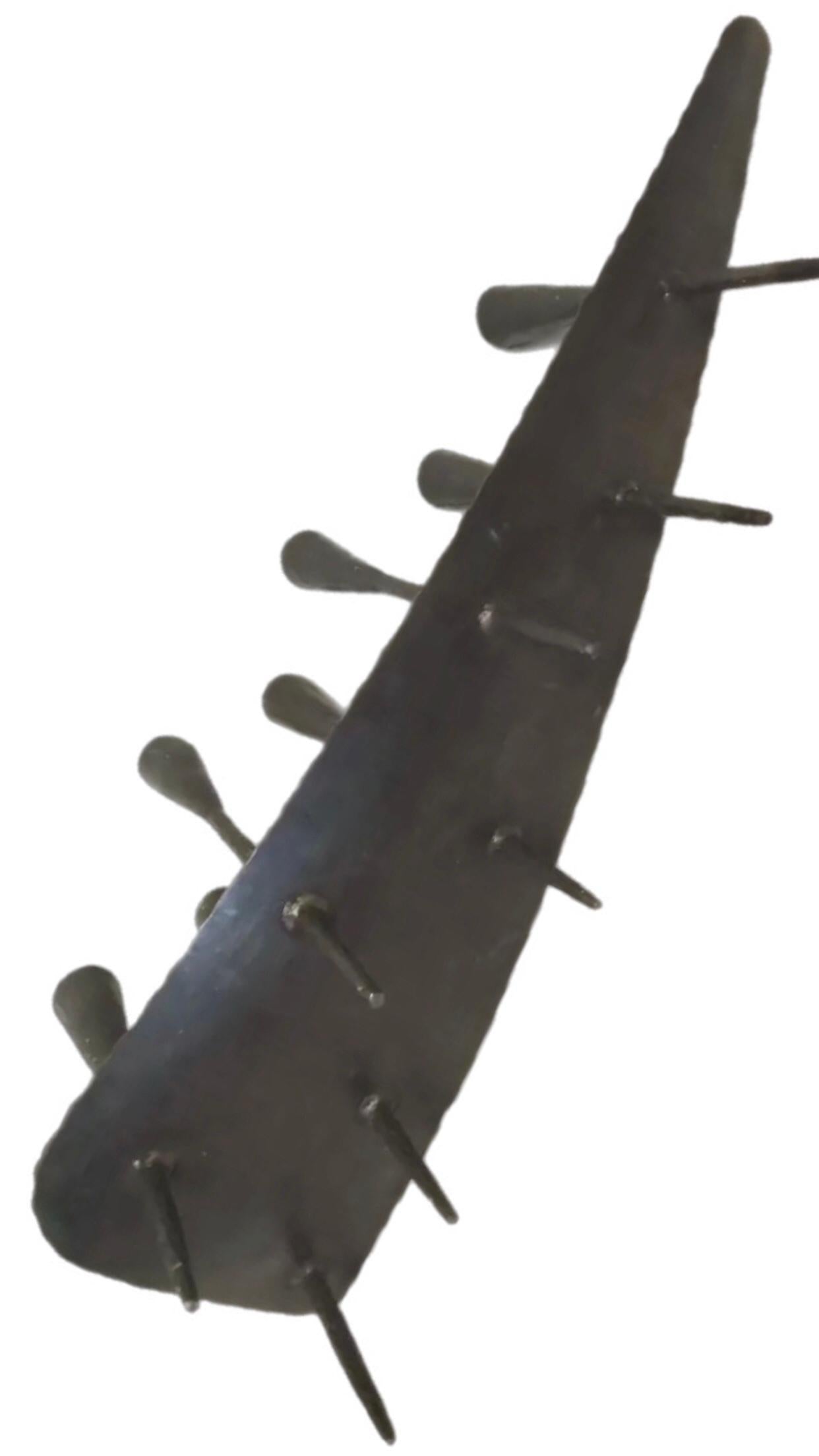 Frisman Vintage Massive 2Ft Mid Century Modern Iron Brutalist Noguchi Insp Sculptural Candelabra