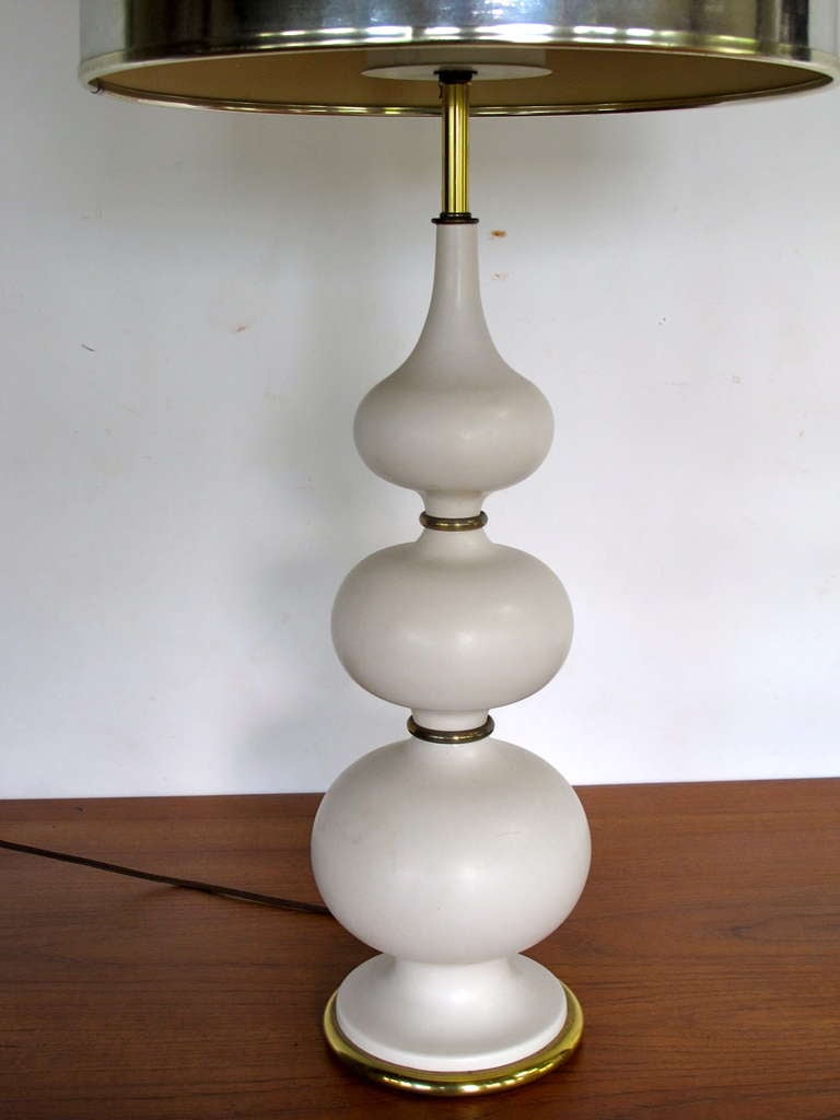 Frisman Vintage Gerald Thurston Lightolier Ceramic Gourd Lamps