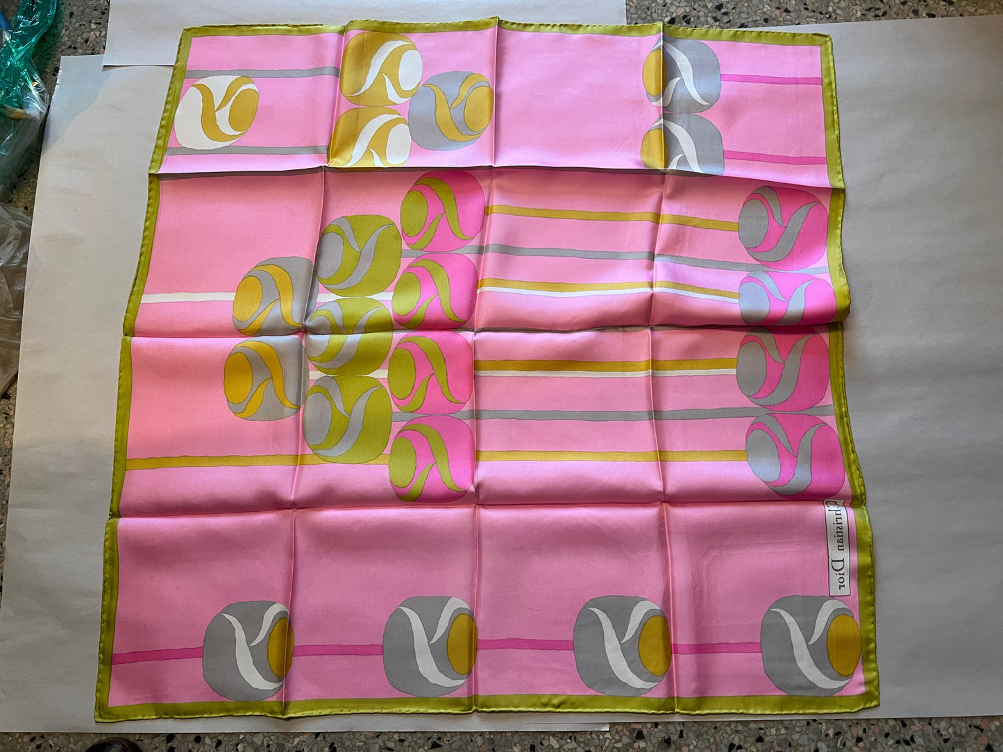 Frisman Vintage Unusual Silk Scarf By Christian Dior 1960's