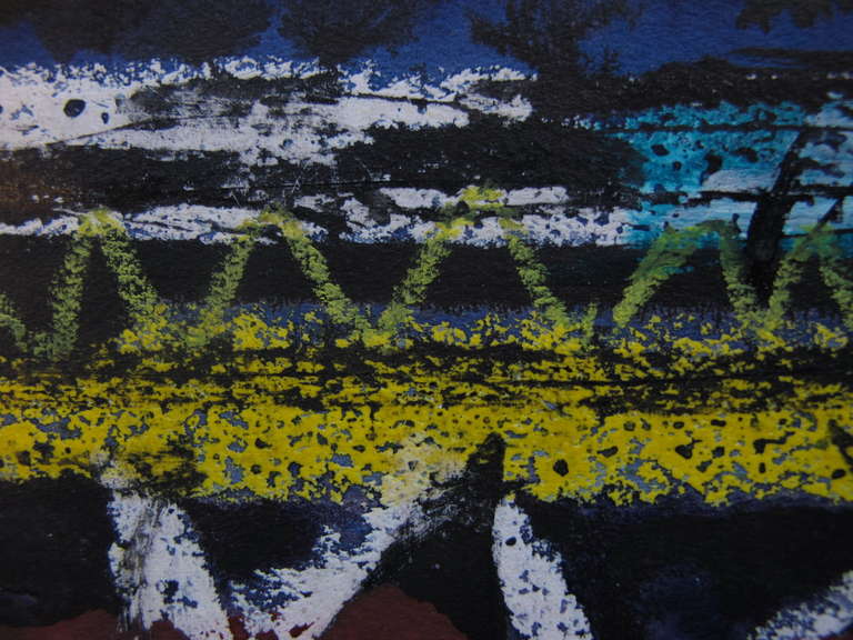 Frisman Vintage A Gouache on Paper by Robert Freiman, 1960