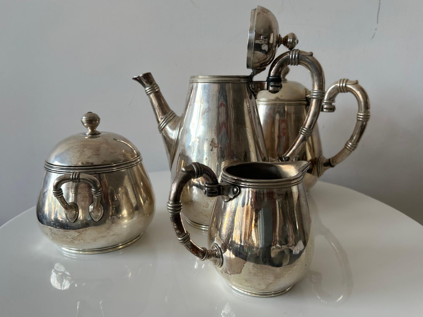 Frisman Vintage Christofle Coffee Tea Set Bamboo Style Art Nouveaux ca' 1890