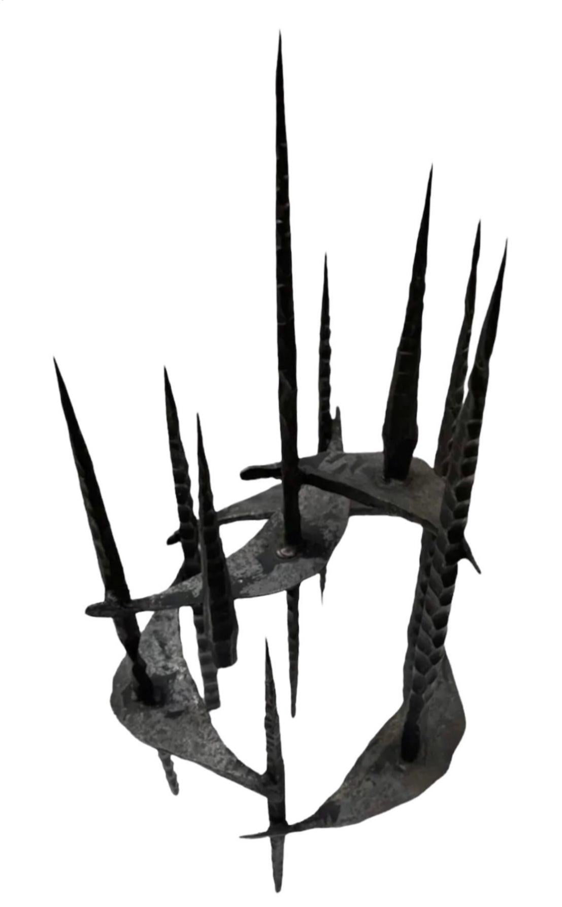 Frisman Vintage David Palumbo Huge Iconic Mid Century Modern Brutalist Hand Forged Iron Menorah