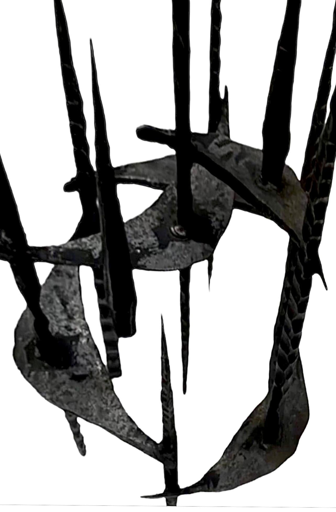 Frisman Vintage David Palumbo Huge Iconic Mid Century Modern Brutalist Hand Forged Iron Menorah