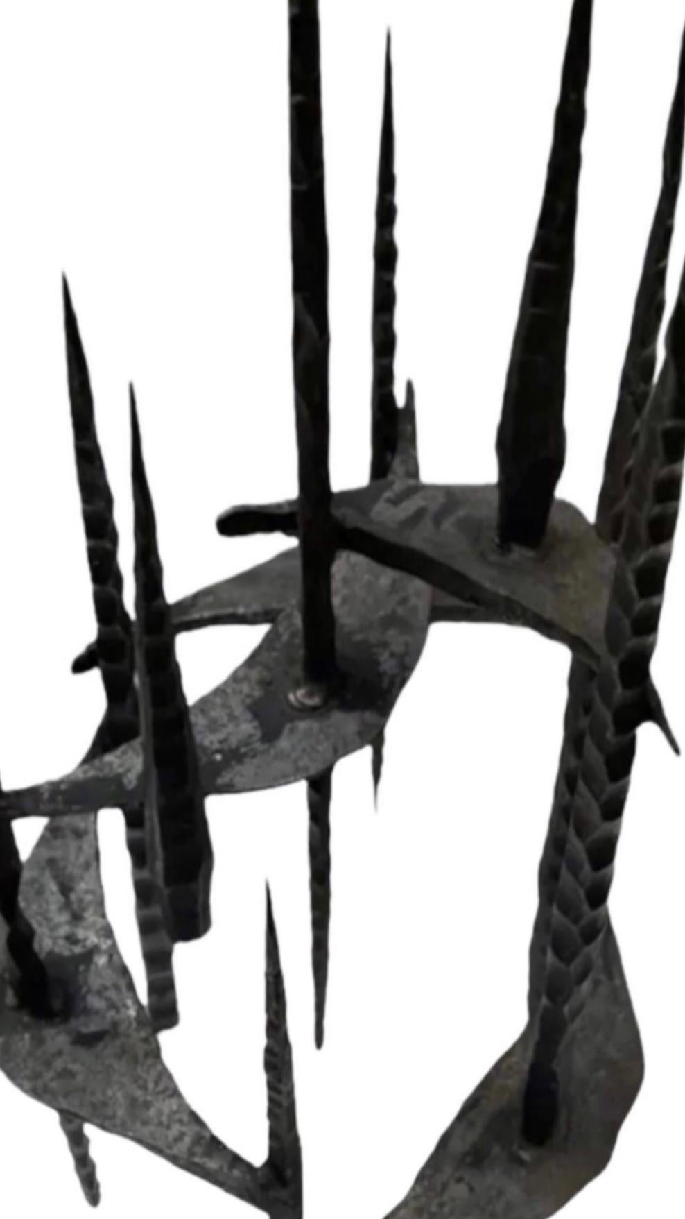 Frisman Vintage David Palumbo Huge Iconic Mid Century Modern Brutalist Hand Forged Iron Menorah