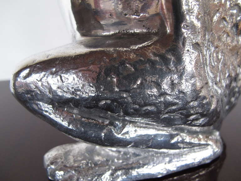 Frisman Vintage A Charming Frog Pitcher by Arthur Court in Cast Aluminum