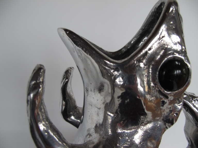 Frisman Vintage A Charming Frog Pitcher by Arthur Court in Cast Aluminum