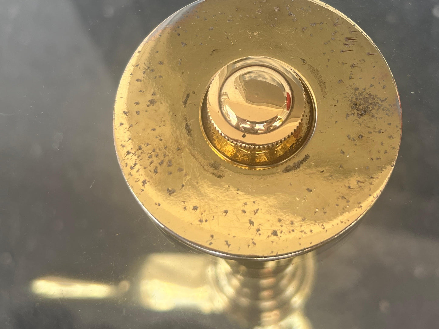 Frisman Vintage Vintage Brass Gueridon With Glass Top Ca' 1950's