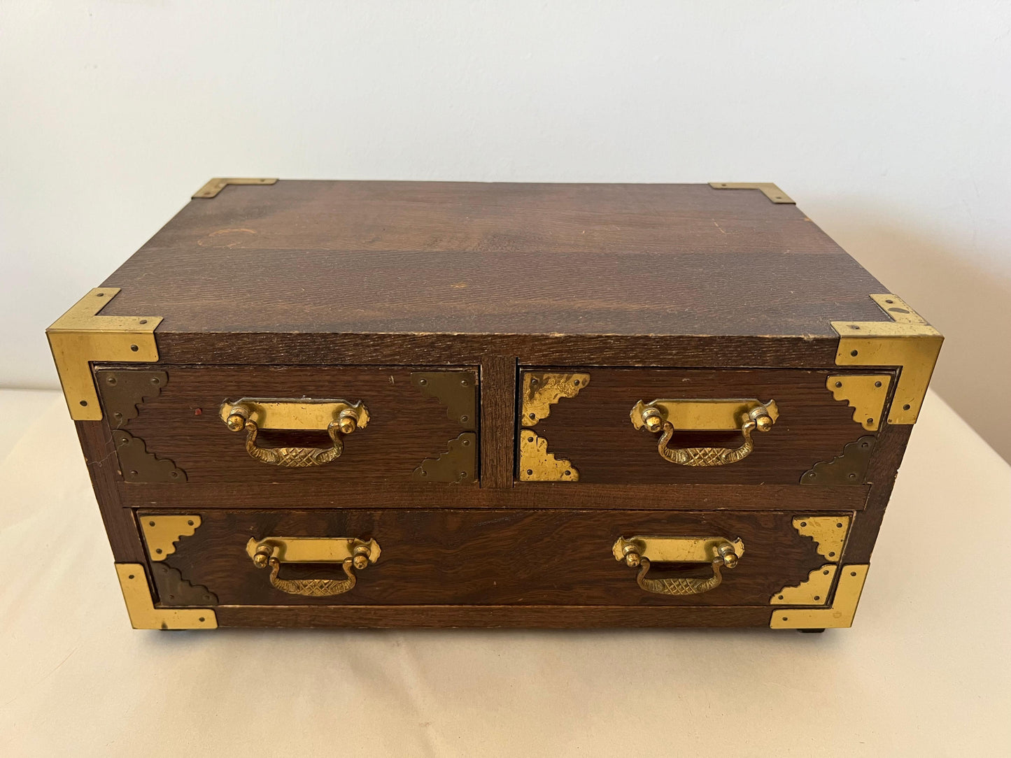 Frisman Vintage Japanese Campaign Style Miniature Chest Ca' 1960's