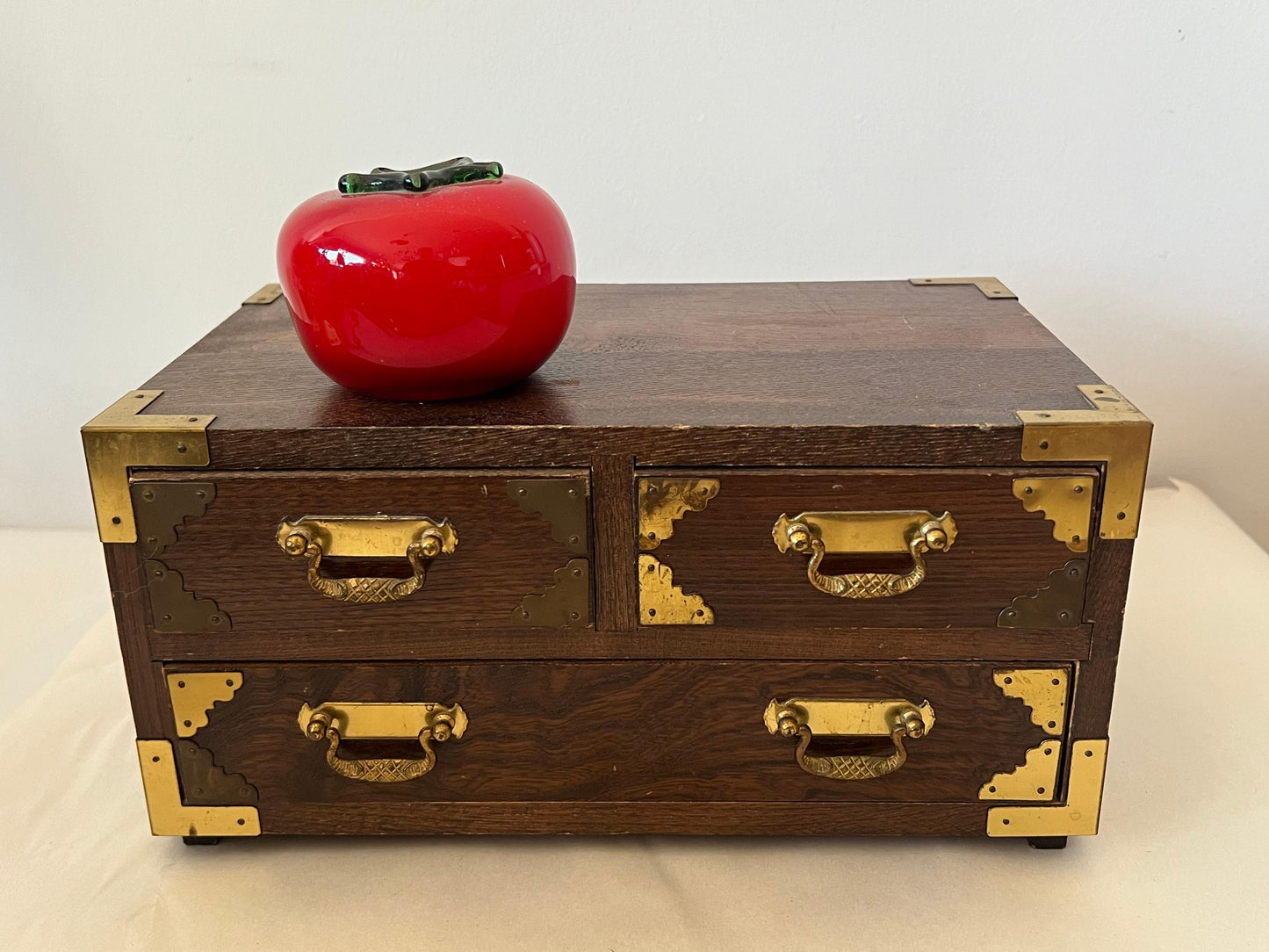 Frisman Vintage Japanese Campaign Style Miniature Chest Ca' 1960's