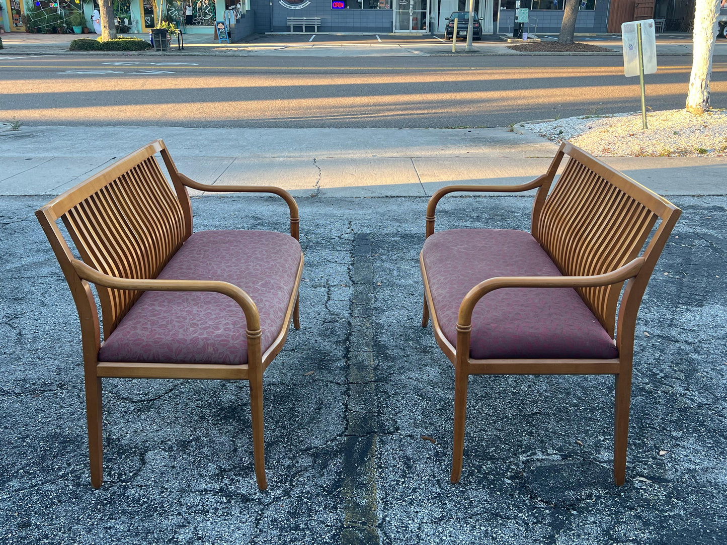 Frisman Vintage A Pair Of Custom Maple Benches By Paoli ca' 1980's