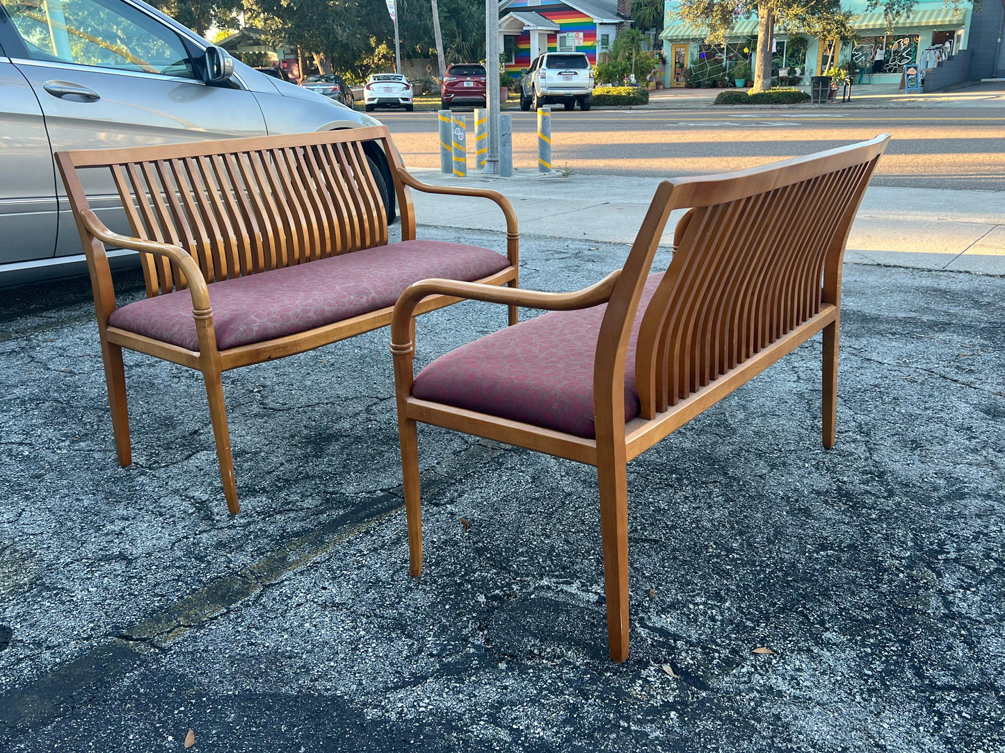 Frisman Vintage A Pair Of Custom Maple Benches By Paoli ca' 1980's