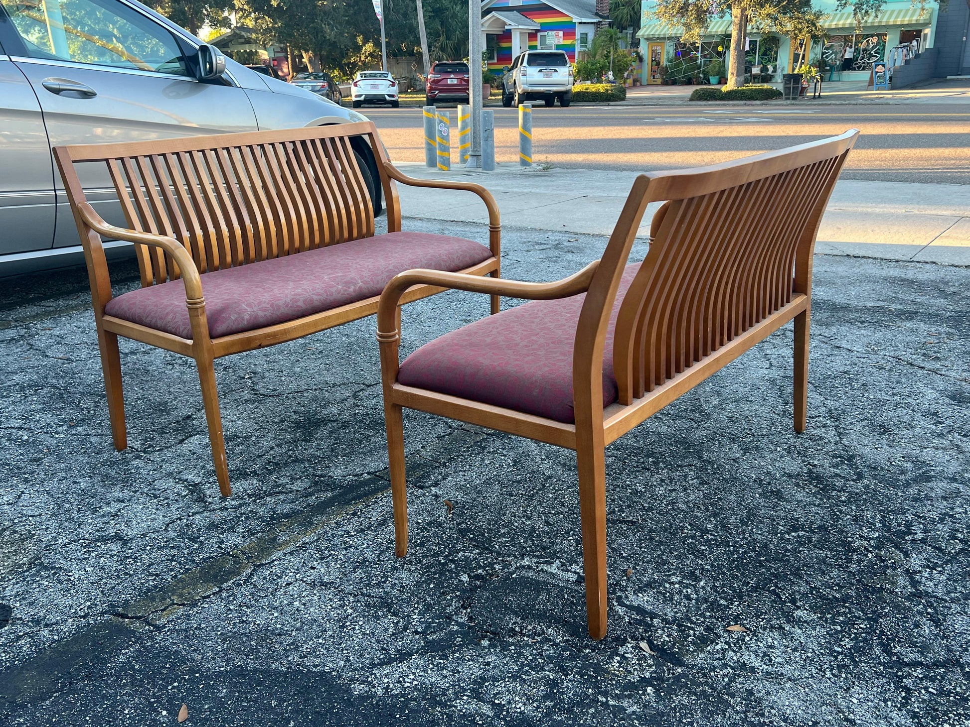 Frisman Vintage A Pair Of Custom Maple Benches By Paoli ca' 1980's