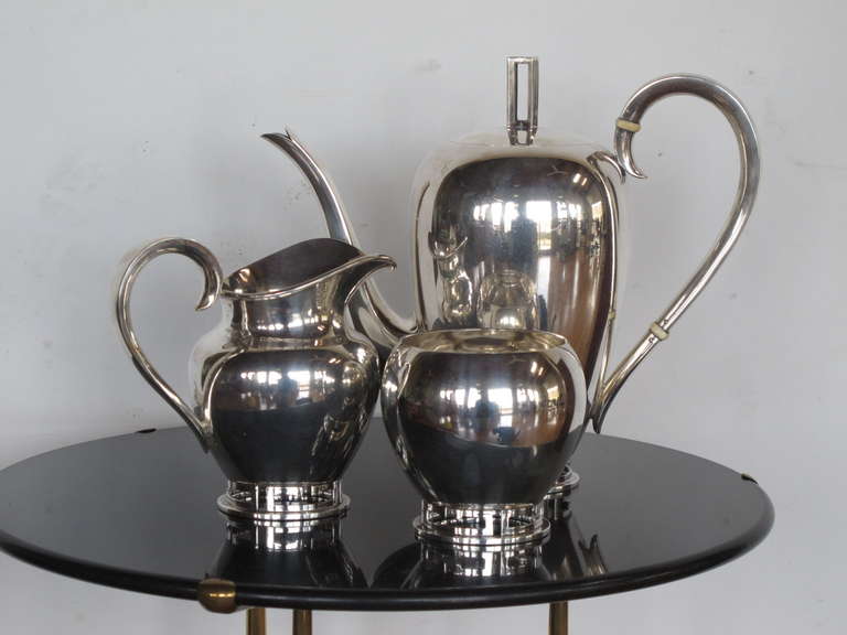 Frisman Vintage Allan Adler Greek Key Sterling Tea Set