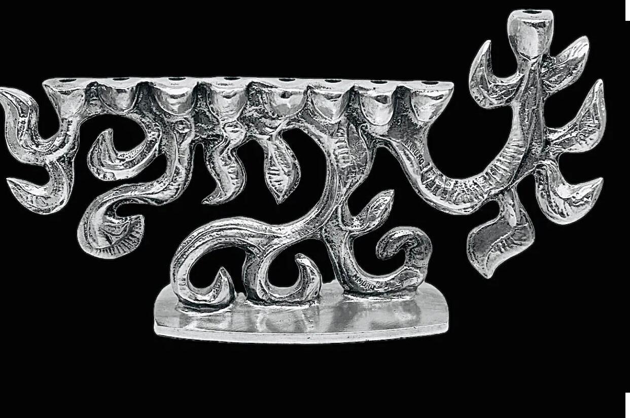 Frisman Vintage Huge Vintage Mid Century Modern Don Drumm Cast Aluminum Brutalist Menorah
