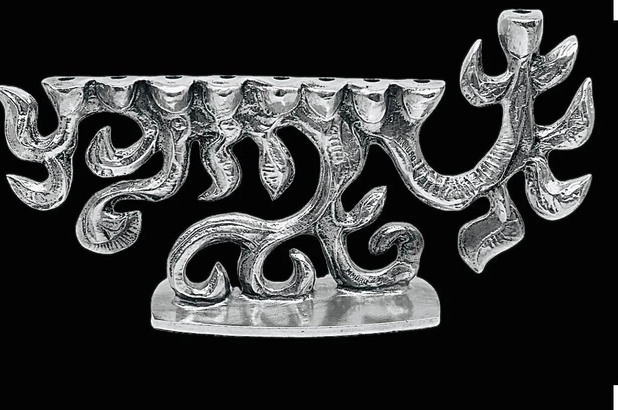 Frisman Vintage Huge Vintage Mid Century Modern Don Drumm Cast Aluminum Brutalist Menorah