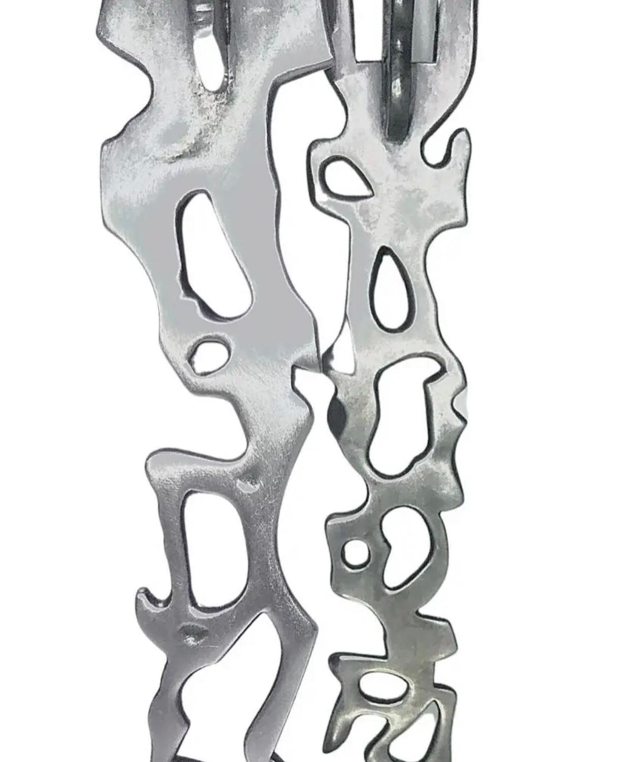 Frisman Vintage 1990s Pair Postmodern Memphis Industrial R W Stoller Brutalist Candle Holders