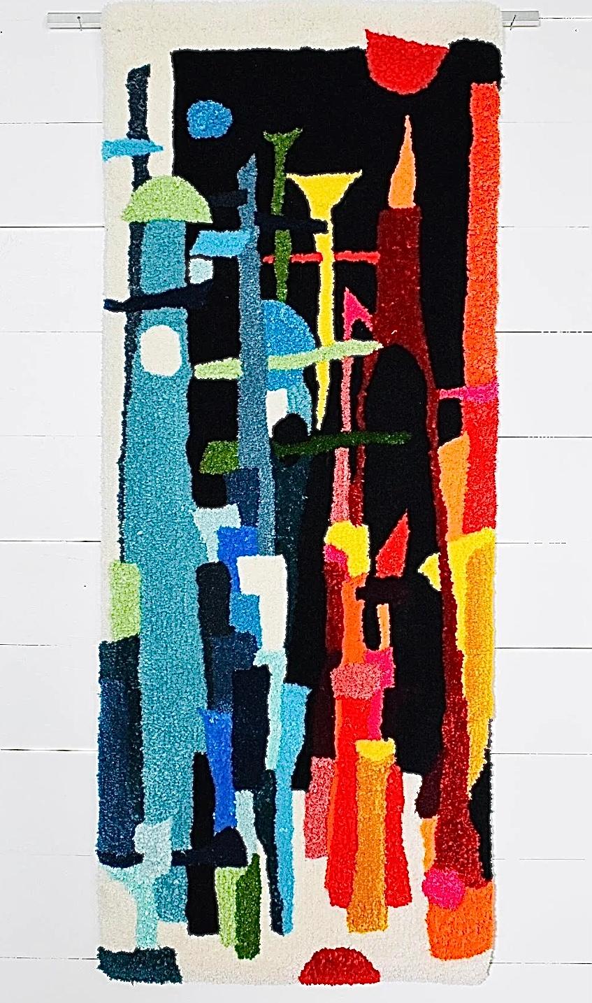 Frisman Vintage Handmade Mid Century Modern Evelyn Ackerman Style Textile Art Wall Hanging