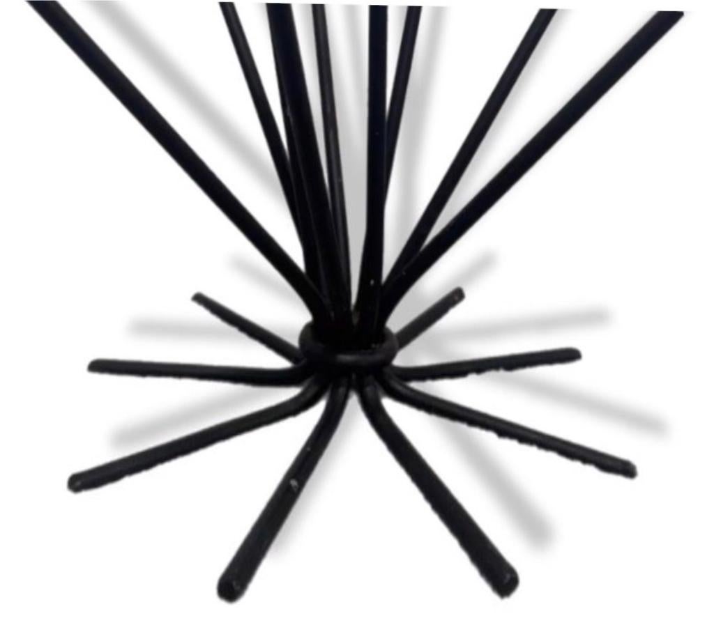 Frisman Vintage 50s Scandinavian Wrought Iron 9Light Ljusstake Starburst Vintage Menorah Denmark