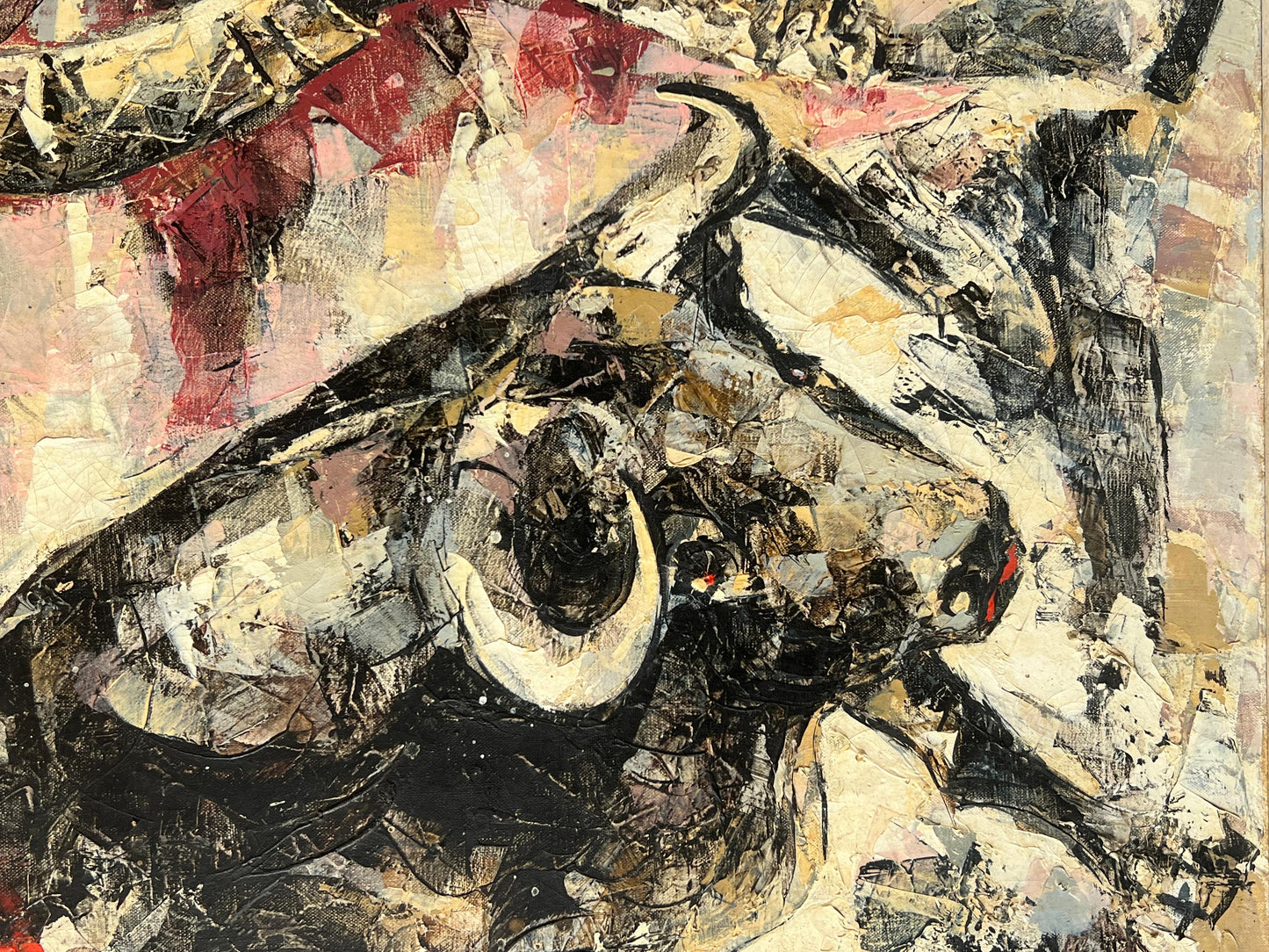 Frisman Vintage Epifanio Ortega Mid Century Bullfight Painting 1969