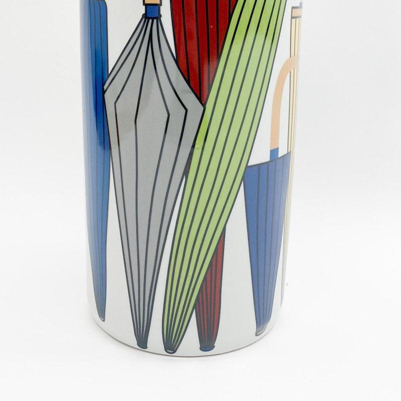 Frisman Vintage 70s Pop Art Hand Painted Umbrellas Ceramic Umbrella Stand Holder