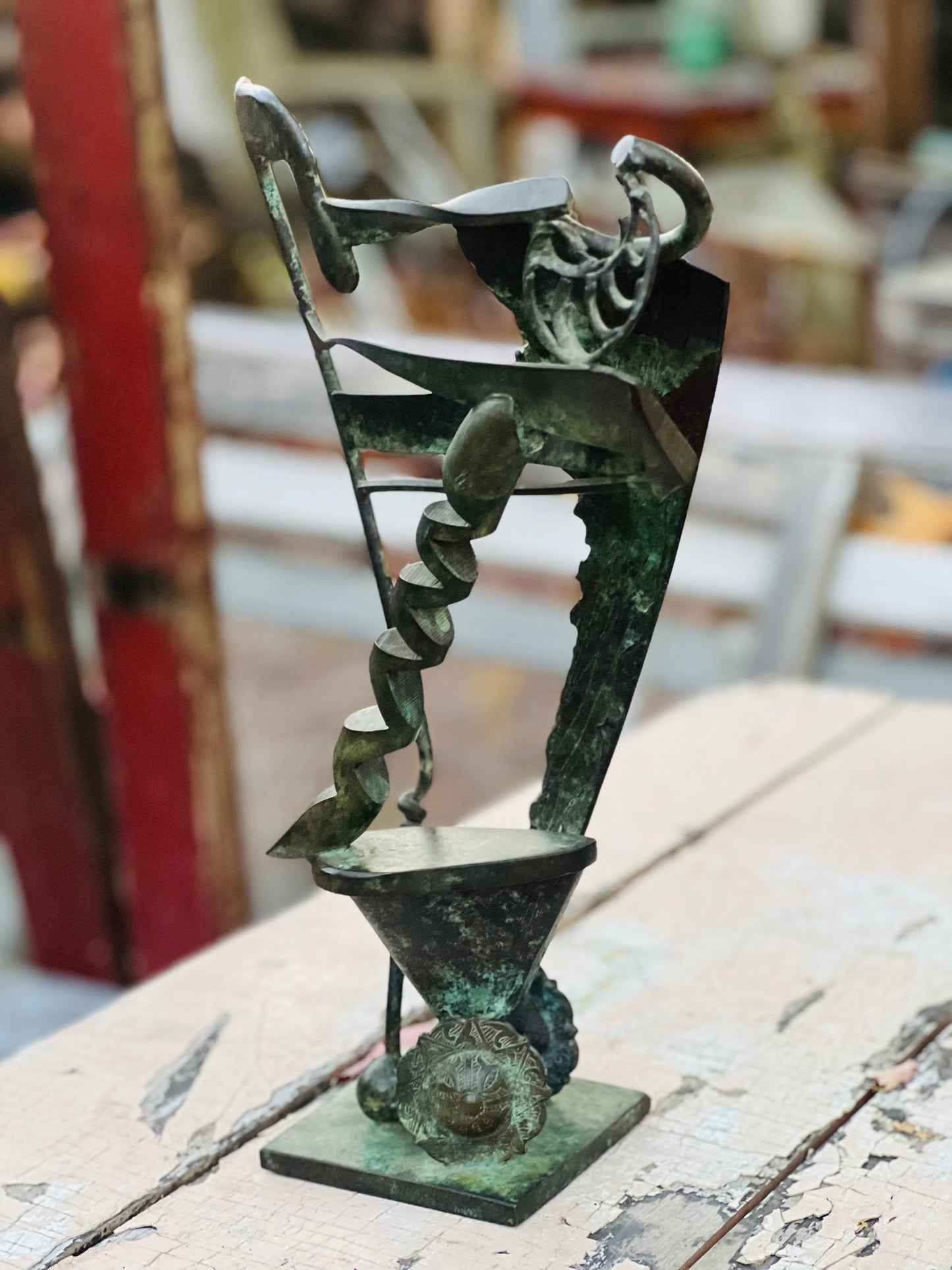 Frisman Vintage Bronze Sculpture by Rodger Mack, circa 1970s
