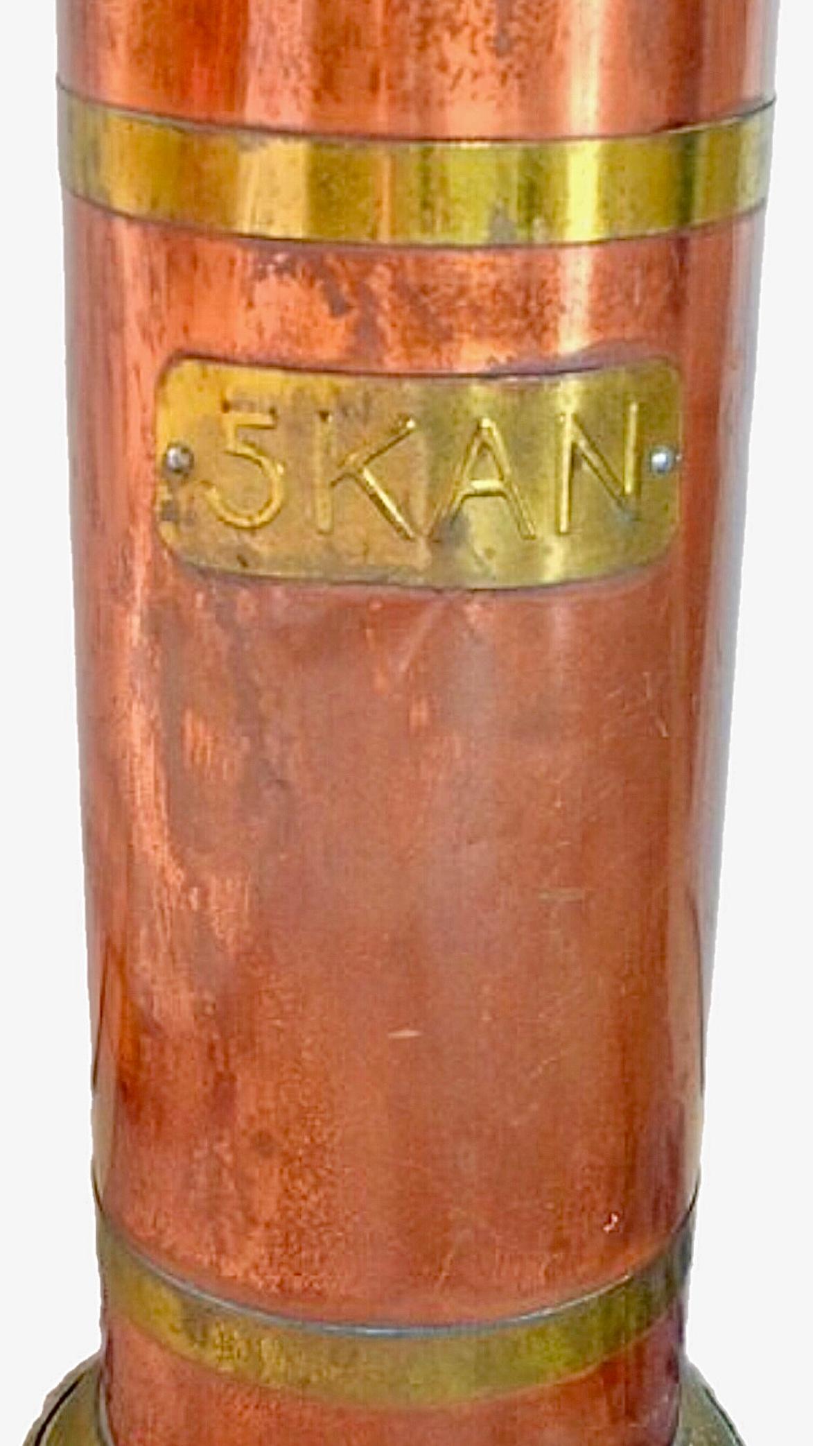 Frisman Vintage 19c Antique Copper Brass Coal Scuttle Umbrella Stand Holder Netherlands