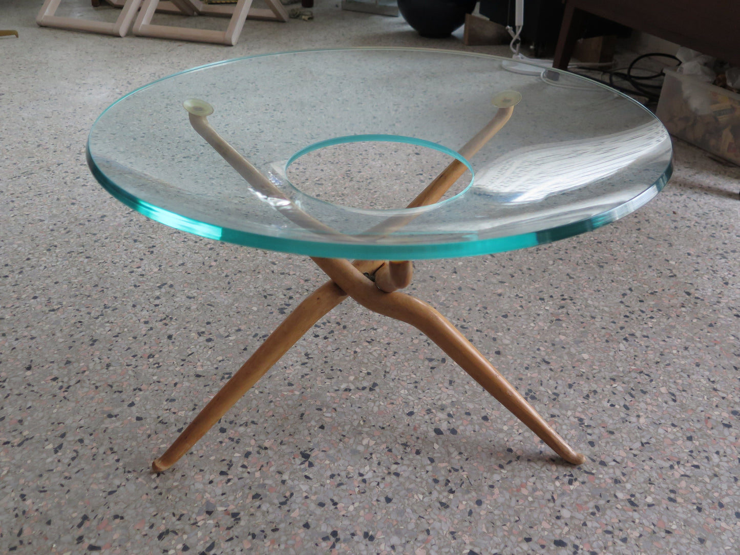 Frisman Vintage Unusual Italian Gueridon with Folding Legs