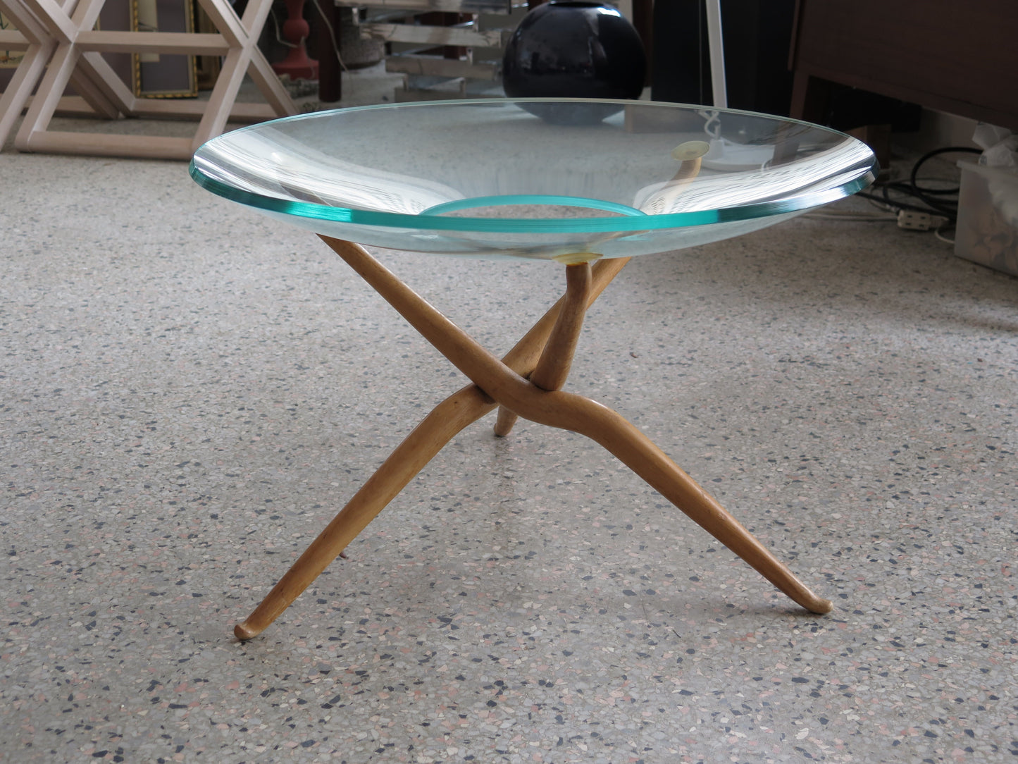 Frisman Vintage Unusual Italian Gueridon with Folding Legs