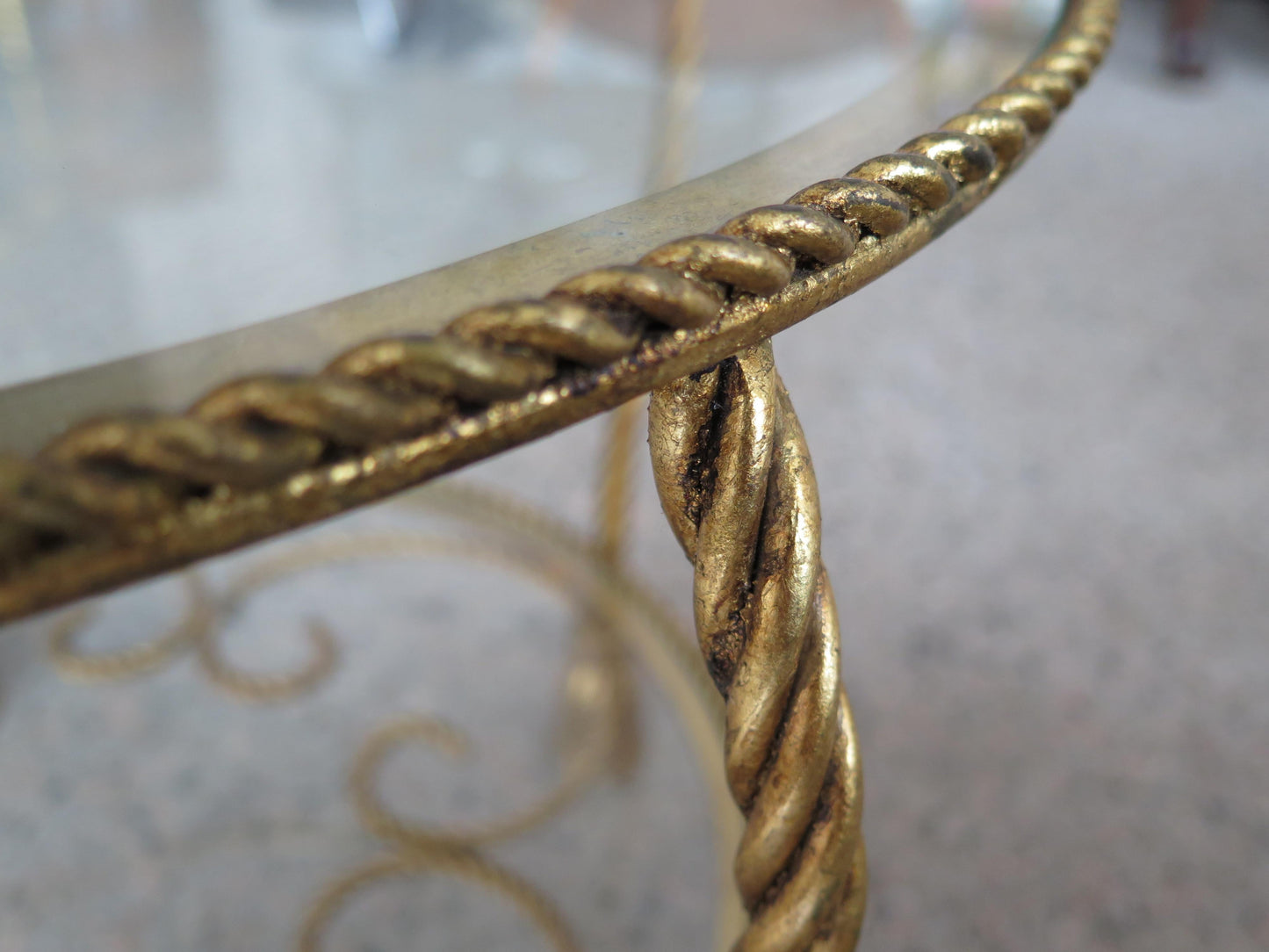 Frisman Vintage Italian Hollywood Regency Gilt Metal and Tassel Table