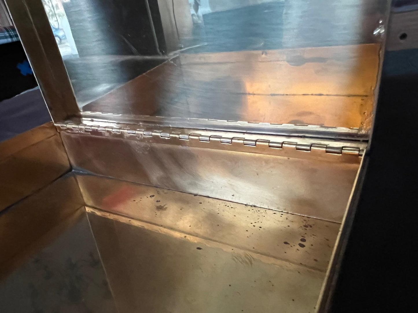 Frisman Vintage Italian Box In Brass And Tiger's Eye