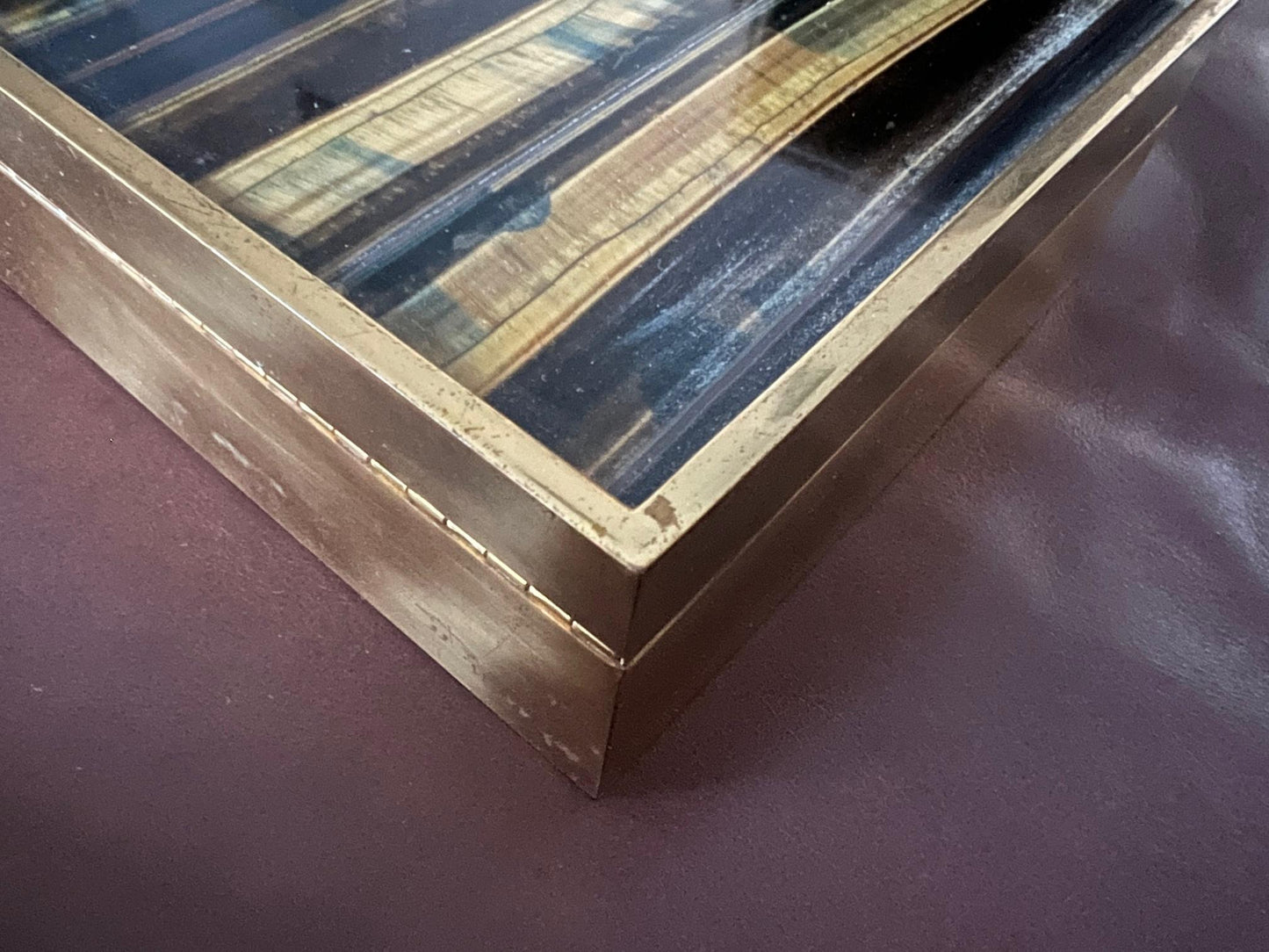 Frisman Vintage Italian Box In Brass And Tiger's Eye