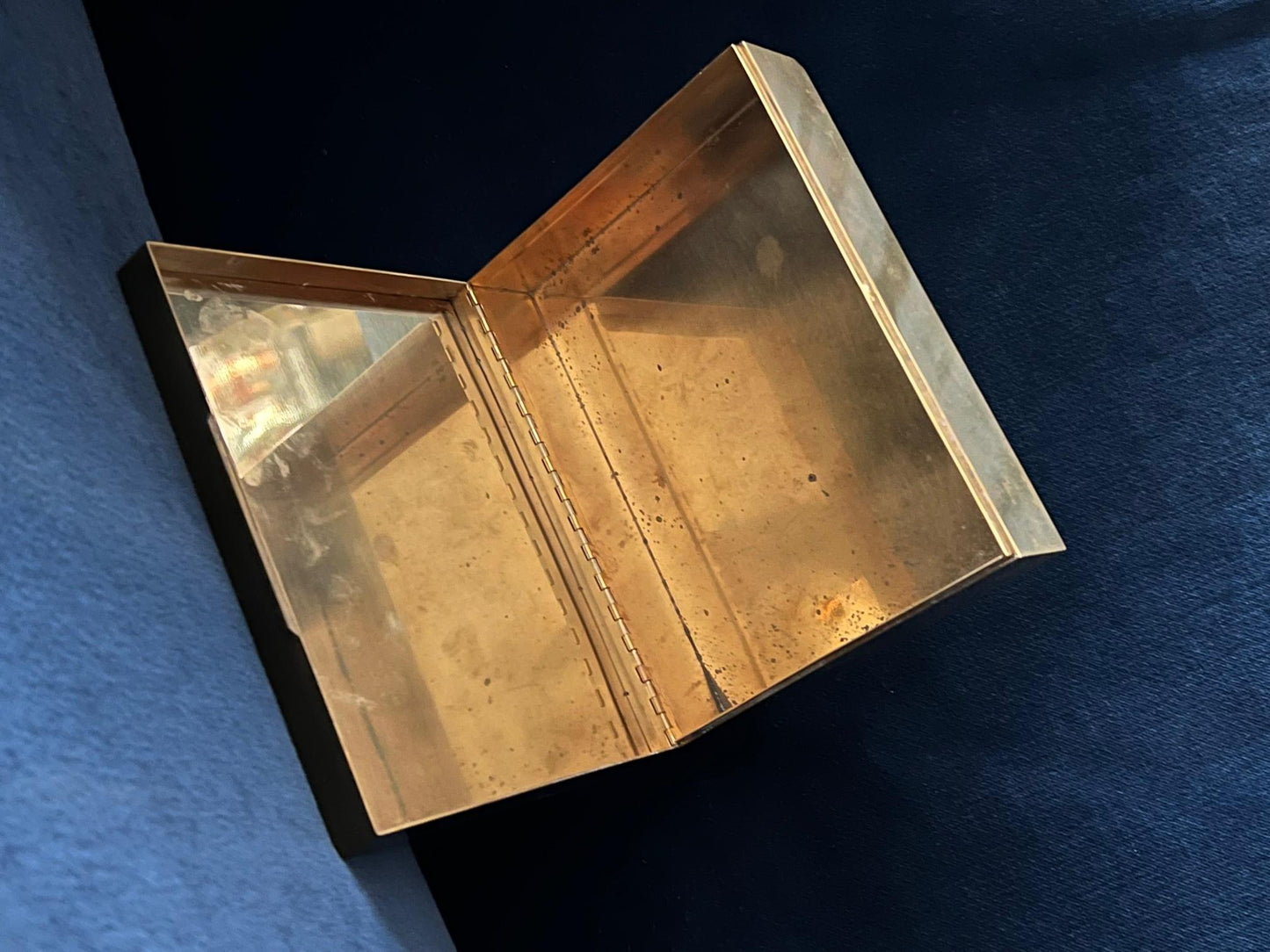 Frisman Vintage Italian Box In Brass And Tiger's Eye