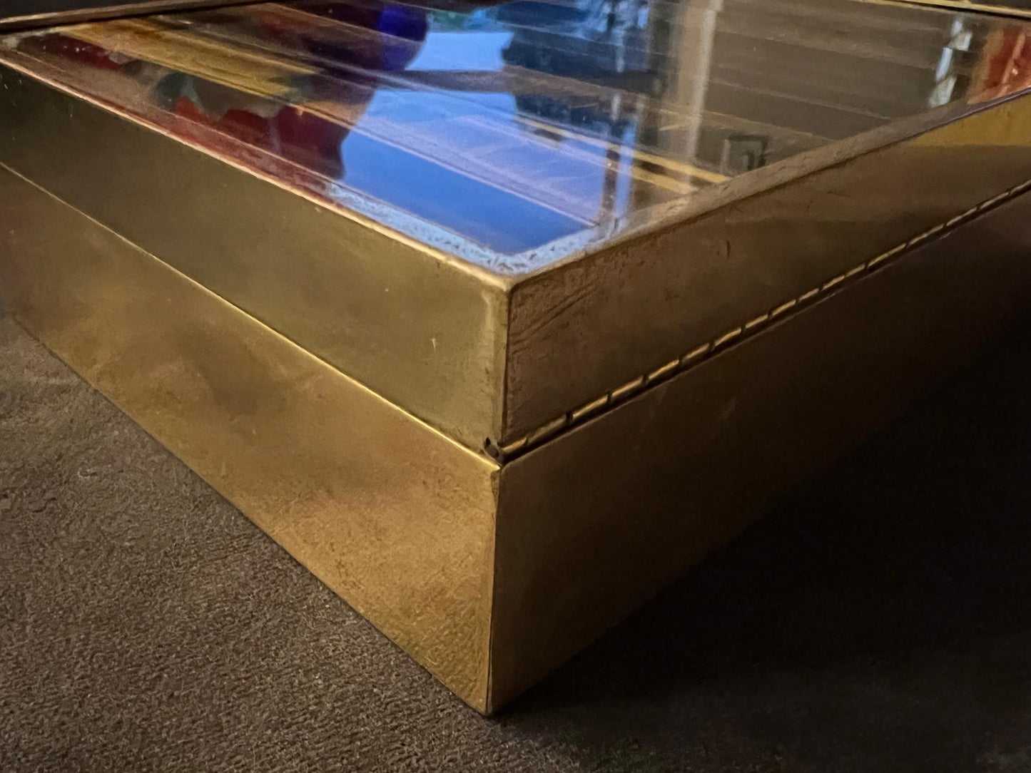 Frisman Vintage Italian Box In Brass And Tiger's Eye