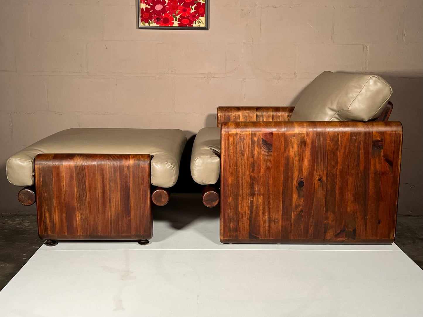 Frisman Vintage John Caldwell Lounge Chair and Ottoman, 1976