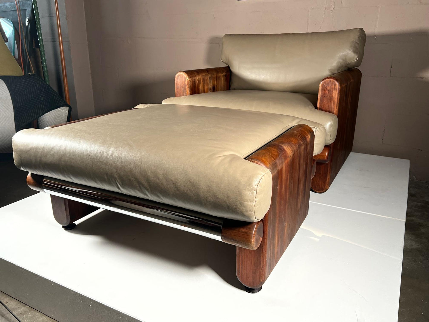 Frisman Vintage John Caldwell Lounge Chair and Ottoman, 1976