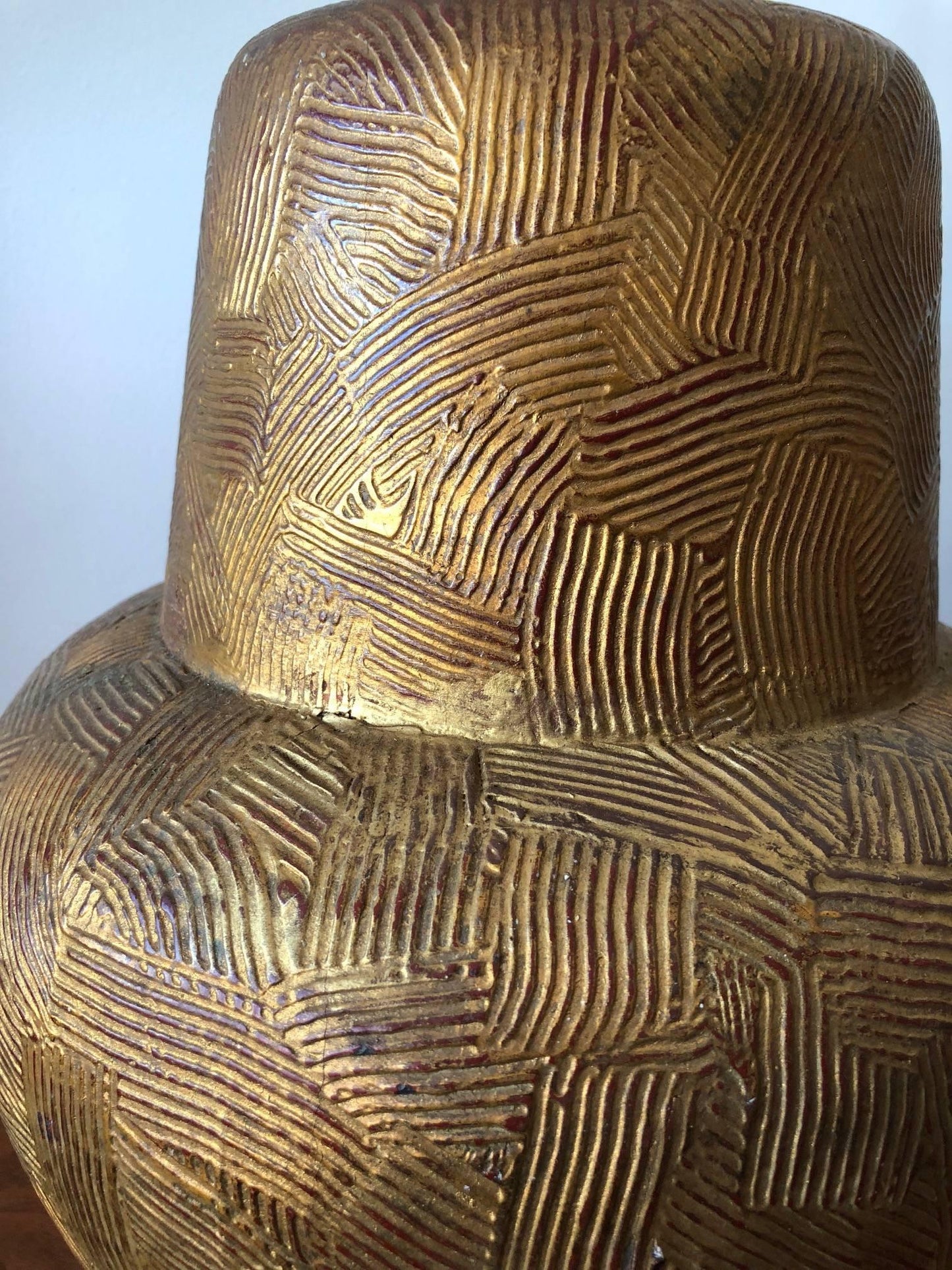 Frisman Vintage Pair of Gilded Wood Lamps by James Mont