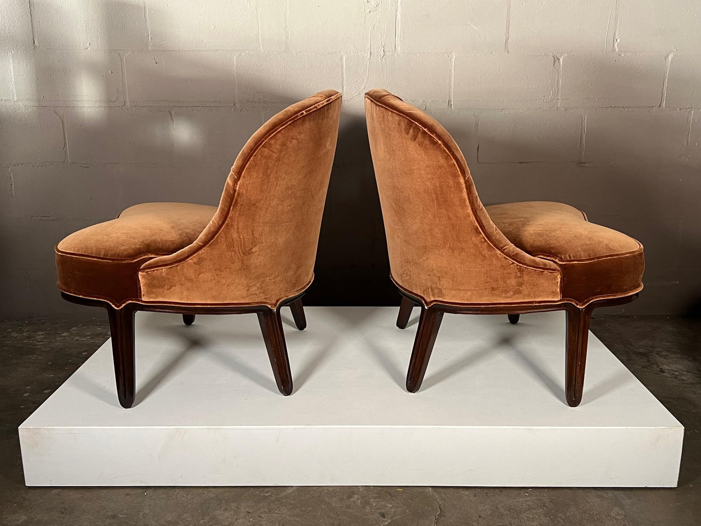 Frisman Vintage Slipper Chairs by Edward Wormley for Dunbar Janus Collection