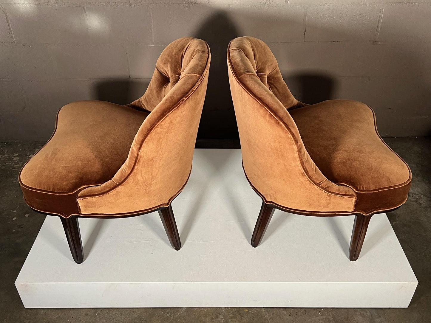 Frisman Vintage Slipper Chairs by Edward Wormley for Dunbar Janus Collection