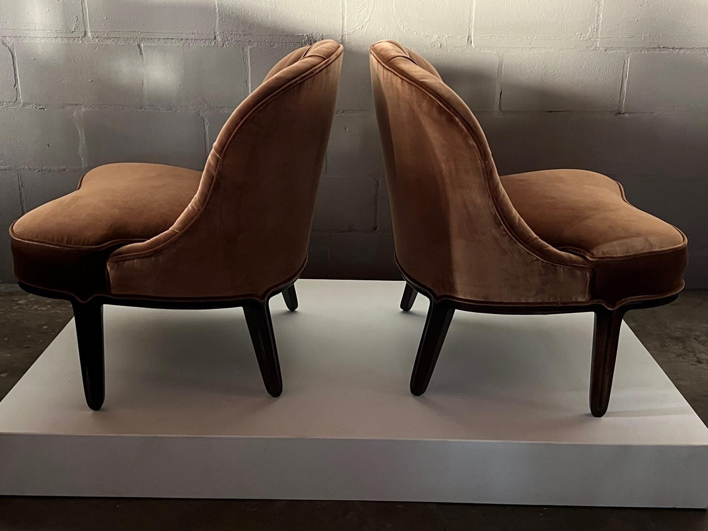 Frisman Vintage Slipper Chairs by Edward Wormley for Dunbar Janus Collection