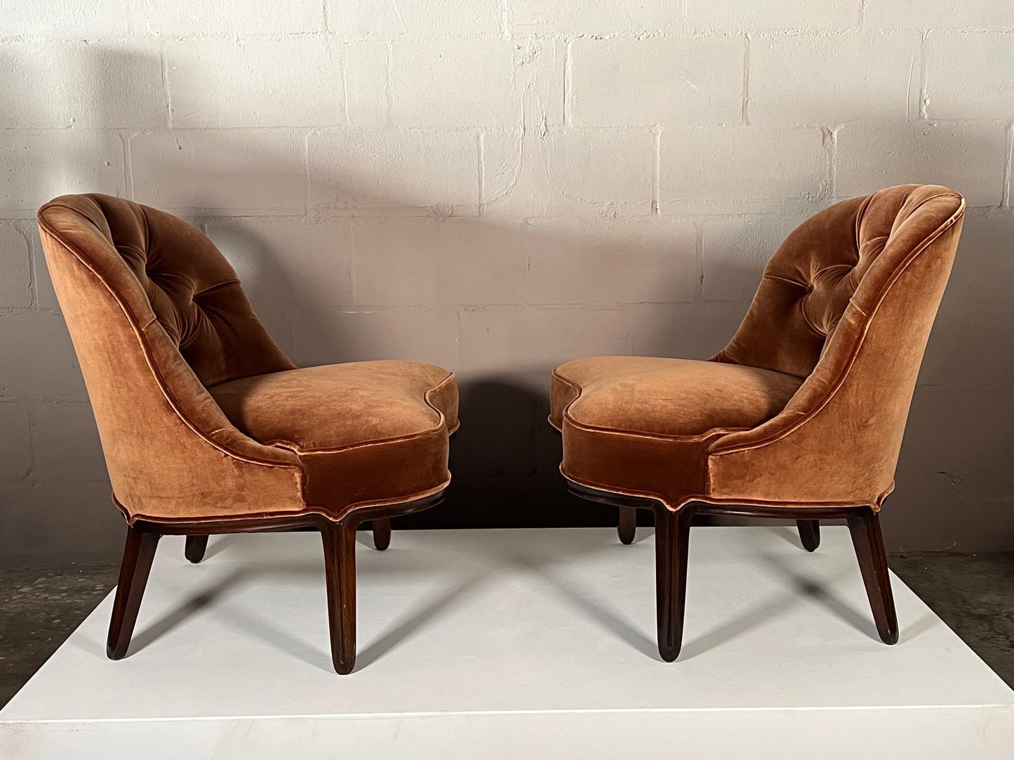 Frisman Vintage Slipper Chairs by Edward Wormley for Dunbar Janus Collection