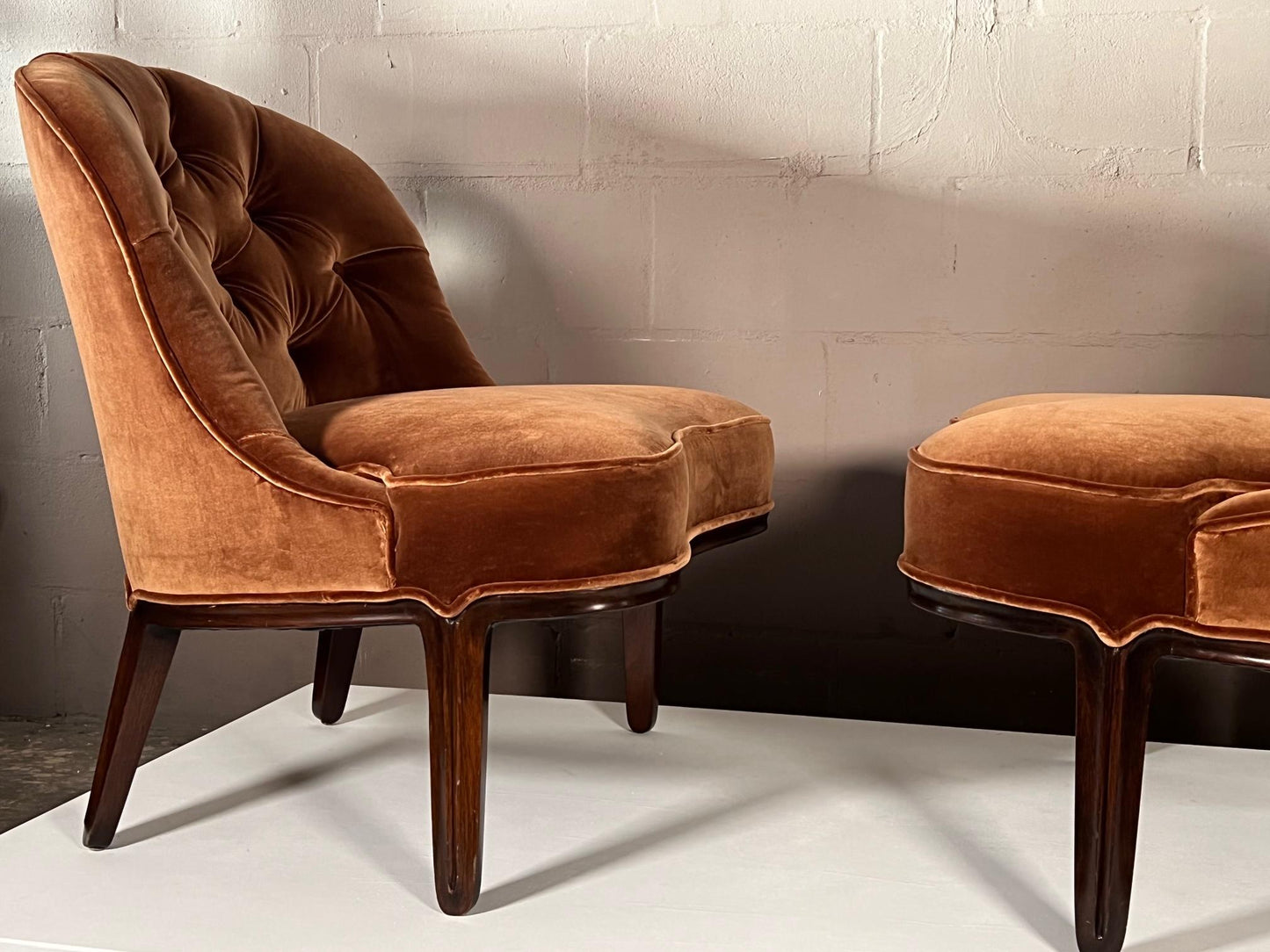 Frisman Vintage Slipper Chairs by Edward Wormley for Dunbar Janus Collection