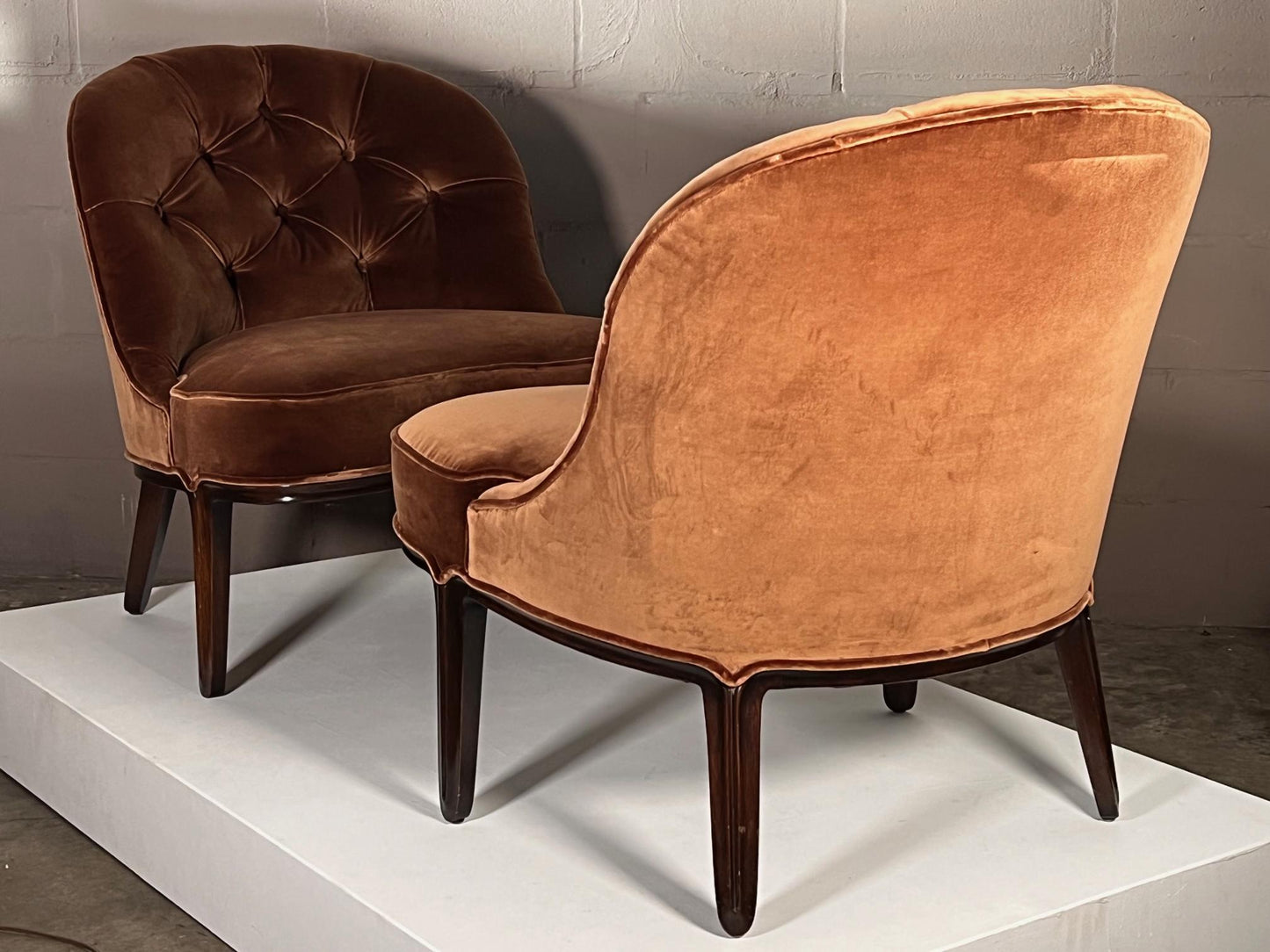Frisman Vintage Slipper Chairs by Edward Wormley for Dunbar Janus Collection