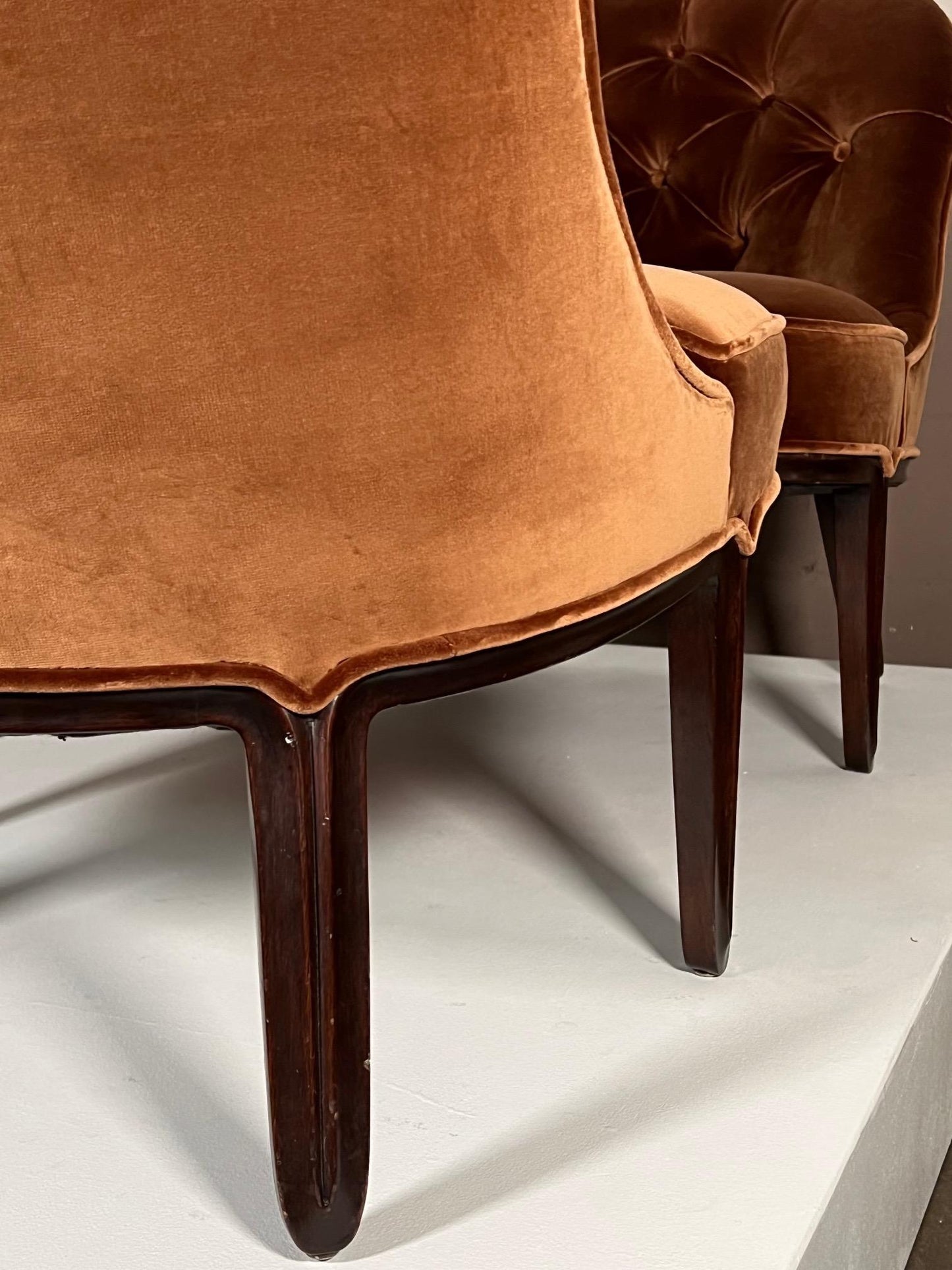 Frisman Vintage Slipper Chairs by Edward Wormley for Dunbar Janus Collection