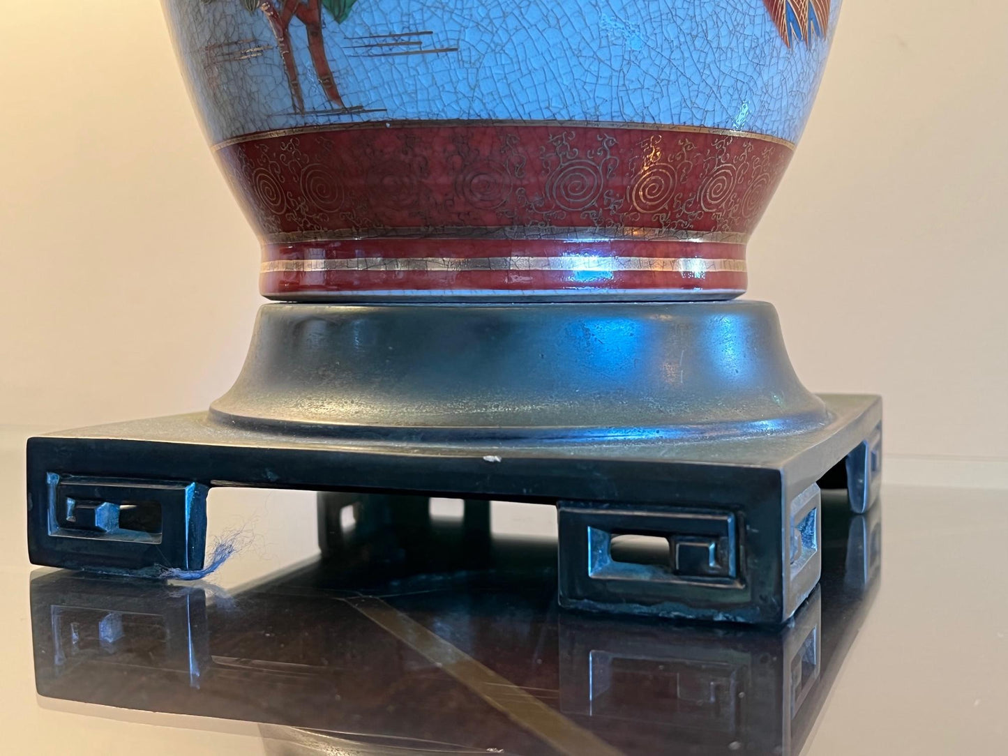 Frisman Vintage Pair of Japanese Hand Painted Lamps