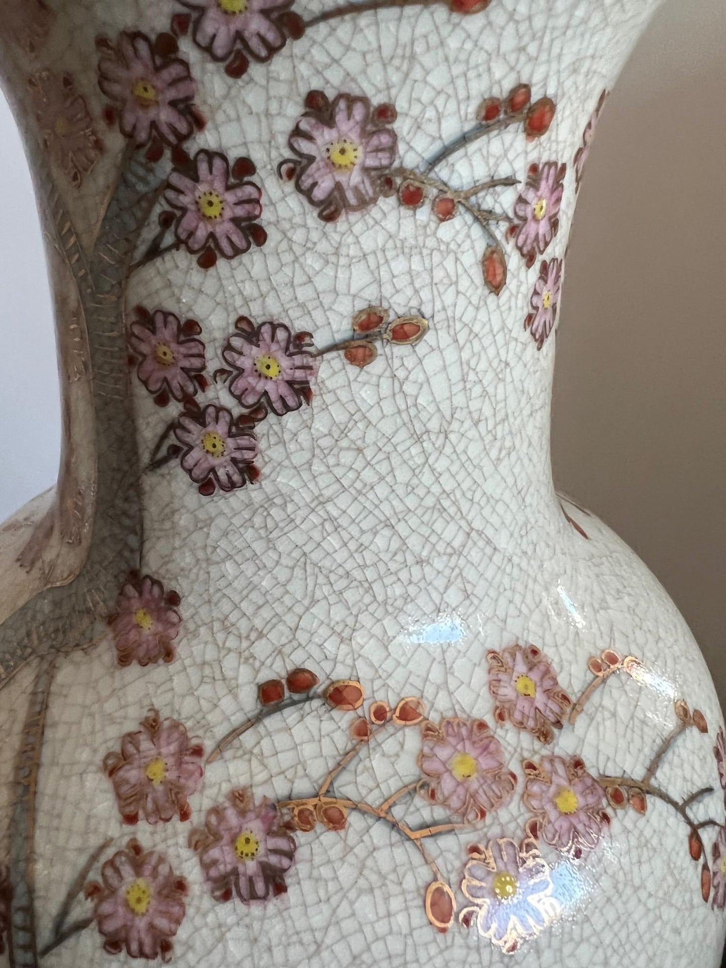 Frisman Vintage Pair of Japanese Hand Painted Lamps