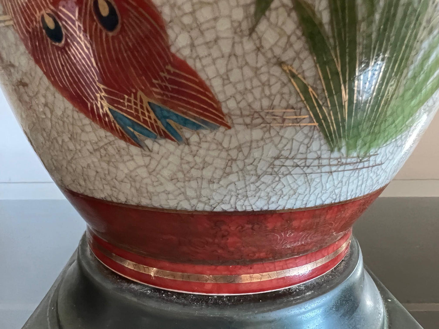 Frisman Vintage Pair of Japanese Hand Painted Lamps