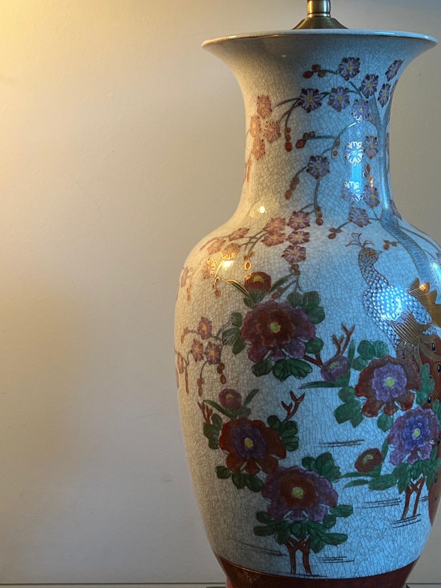 Frisman Vintage Pair of Japanese Hand Painted Lamps