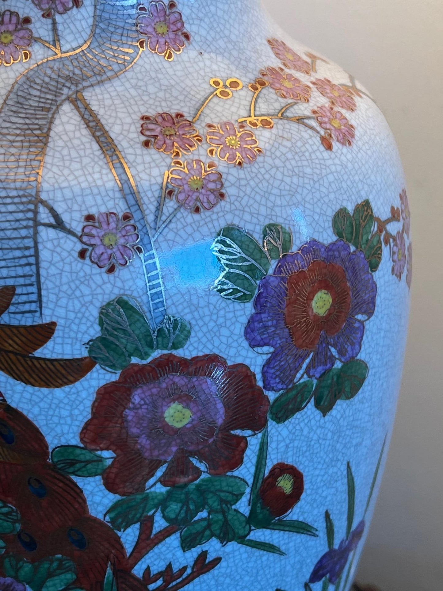 Frisman Vintage Pair of Japanese Hand Painted Lamps