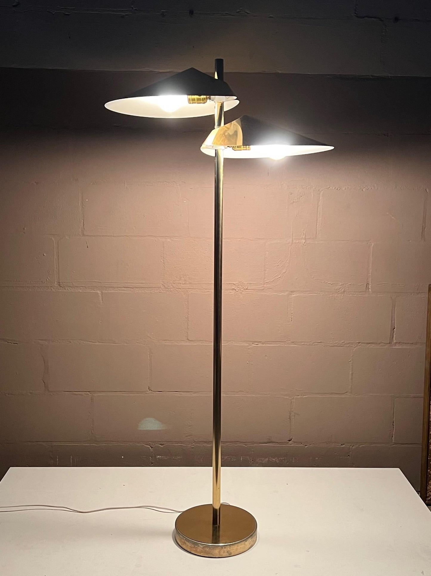 Frisman Vintage Curtis Jere Floor Lamp "Lily Pad", circa 1977